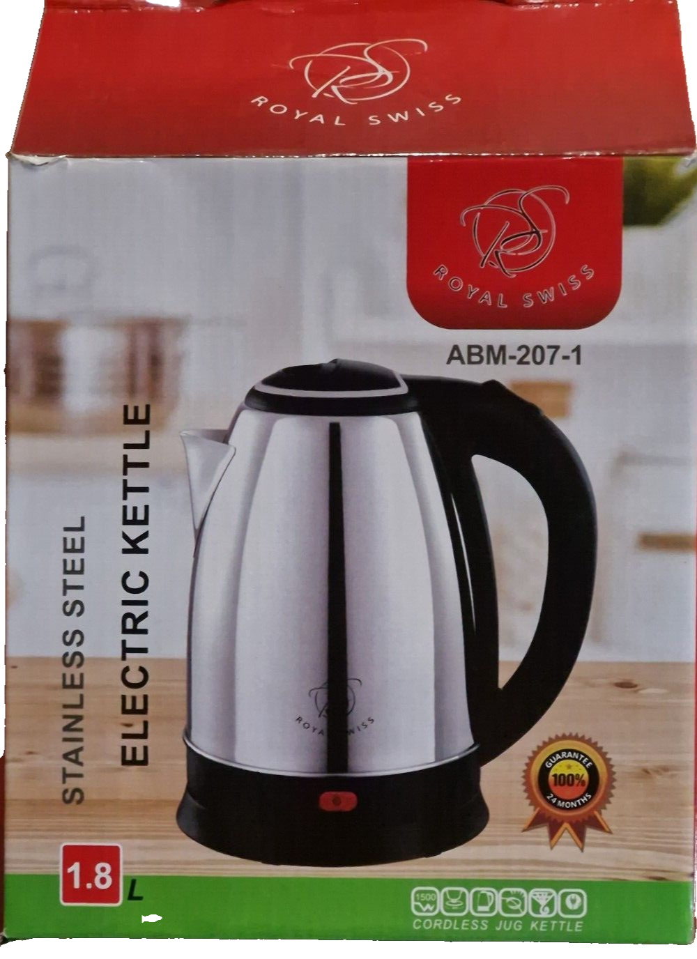 Royal Swiss ABM-207-1 , 1,8 Liter ✅, Wasserkocher, Haushaltsgerät, Silber